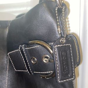 Black Leather Shoulder Purse Coach